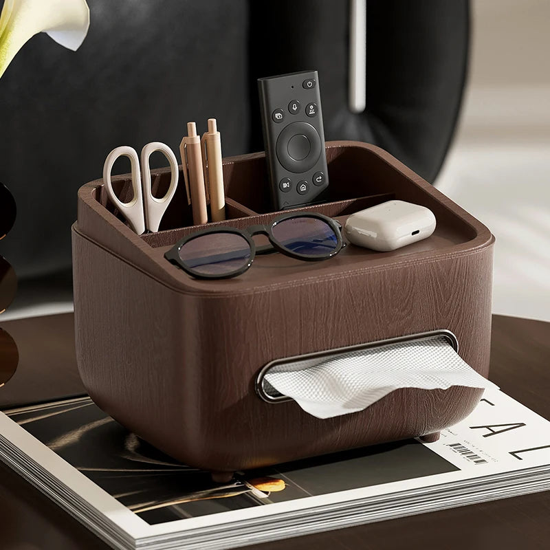Paper towel holder and storage box-modern farmhouse style rectangular plastic box with paper towel holder Oasis Select