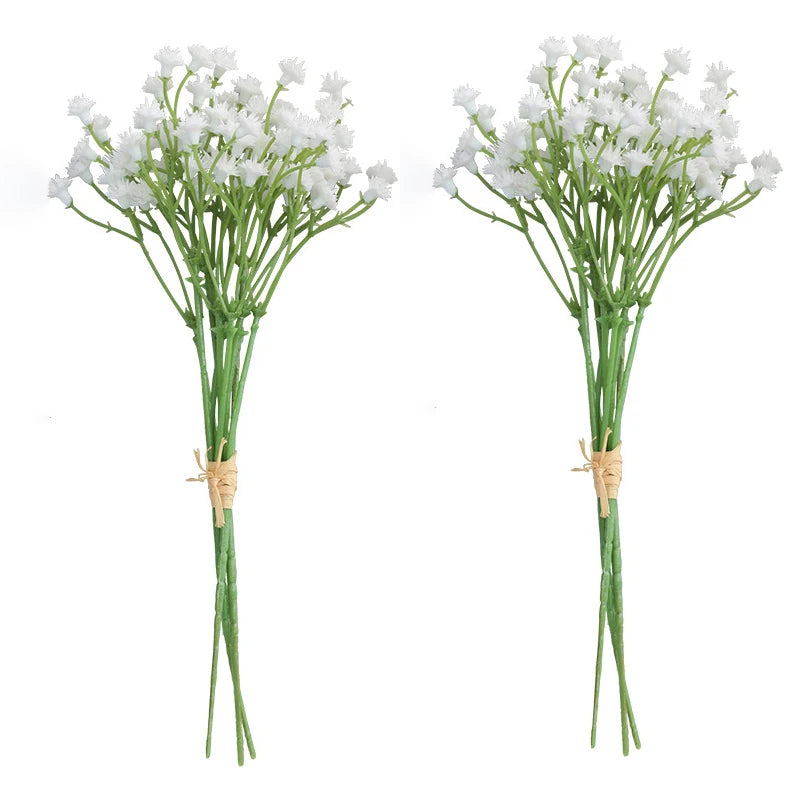 White Babys Breath Flowers Artificial White Fake Flowers Gypsophila DIY Floral Bouquets Arrangement Wedding Home Decor Oasis Select 2pcs