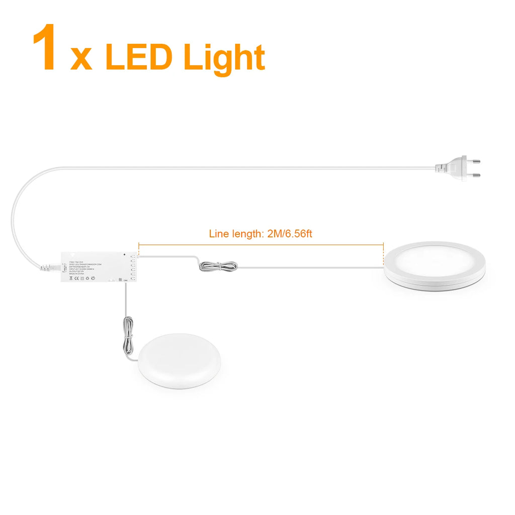 1-10pcs Ceiling Panel Lights with Dimmable Touch Sensor Swtich,5W Puck Light For Cabinet Study Desk Storage Shelf Night Lighting Oasis Select 1x LED Panel Light Warm White