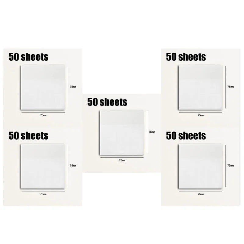 50/250Sheets Transparent Sticky Notes Scrapes Stickers Note Pads Posted It Paper Clear Notepad School Stationery Office Supplies Oasis Select 250sheets Medium
