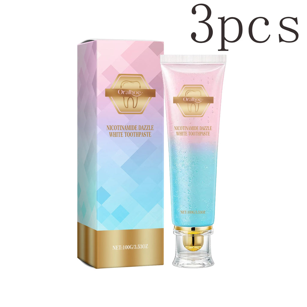 Niacinamide Whitening Toothpaste Reduce Plaque Fresh Bad Breath Stains RemovingHygiene Clean Dazzling Brighten Oral Teeth Care Oasis Select 3boxed