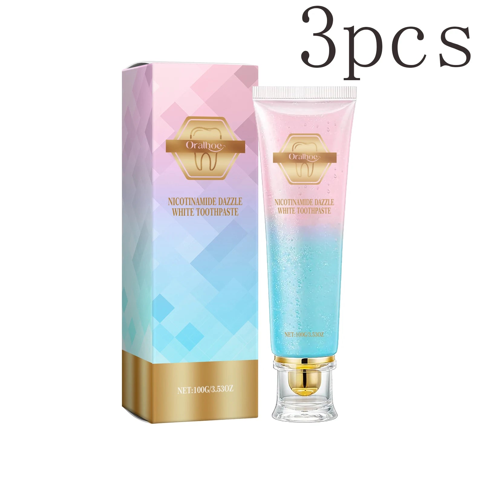 Niacinamide Whitening Toothpaste Reduce Plaque Fresh Bad Breath Stains RemovingHygiene Clean Dazzling Brighten Oral Teeth Care Oasis Select 3boxed