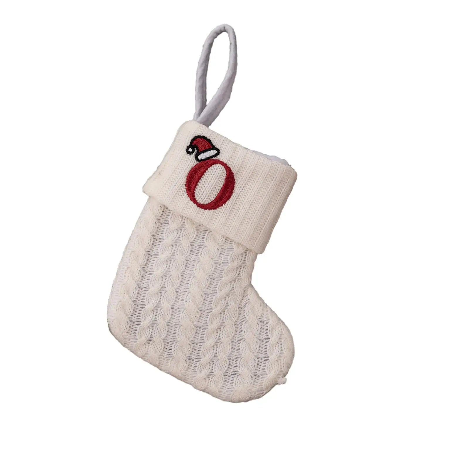 With Hanging Rope Christmas Stocking Children Candy Bag Beautiful Knitted Pendant White Snowflake Alphabet Christmas Tree Oasis Select O China Mainland
