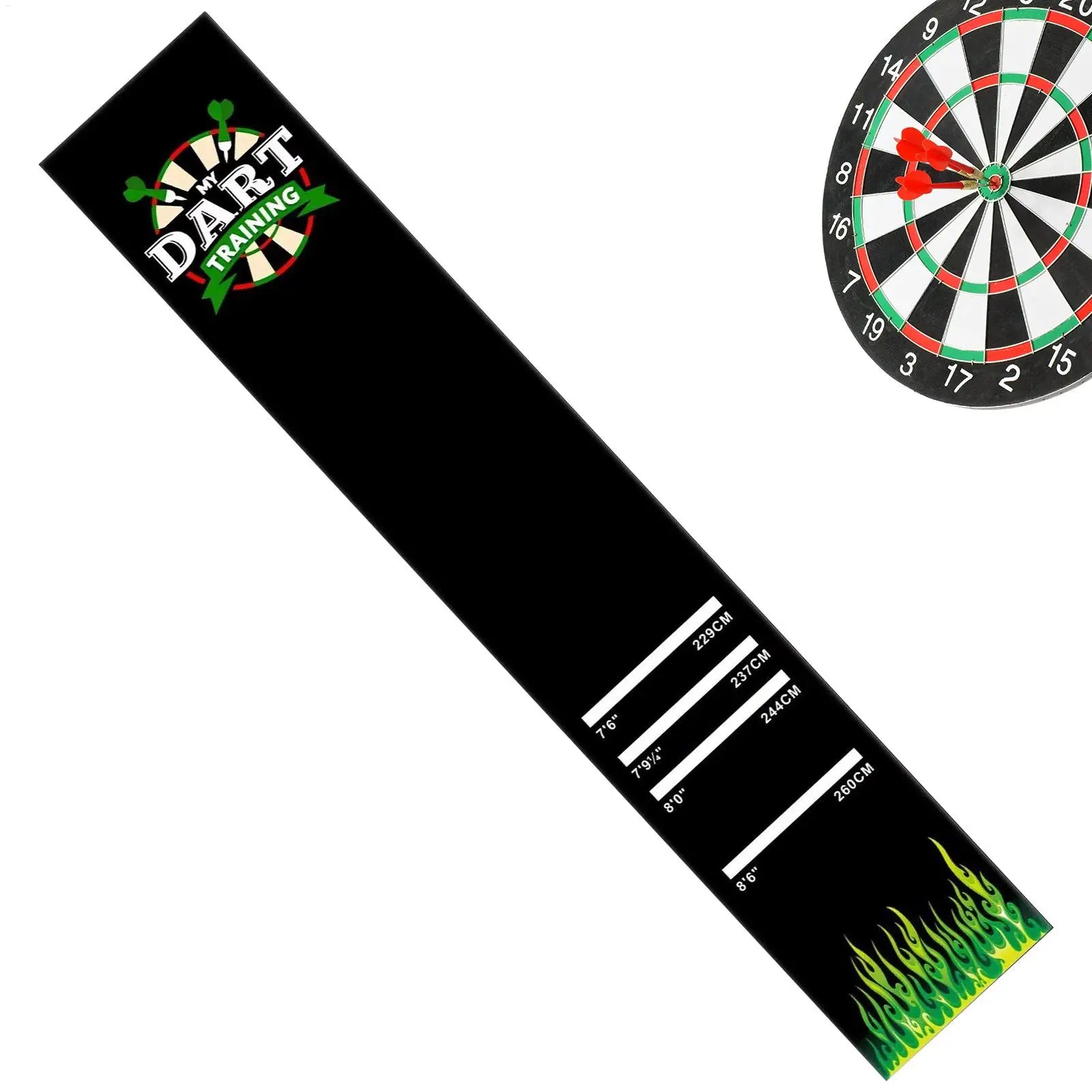 Darts Mat Non-slip Protective Pad Shock Absorbing with 4 Throw Distances 300x34cm Dart Carpet Runner for Women Family Adult Oasis Select