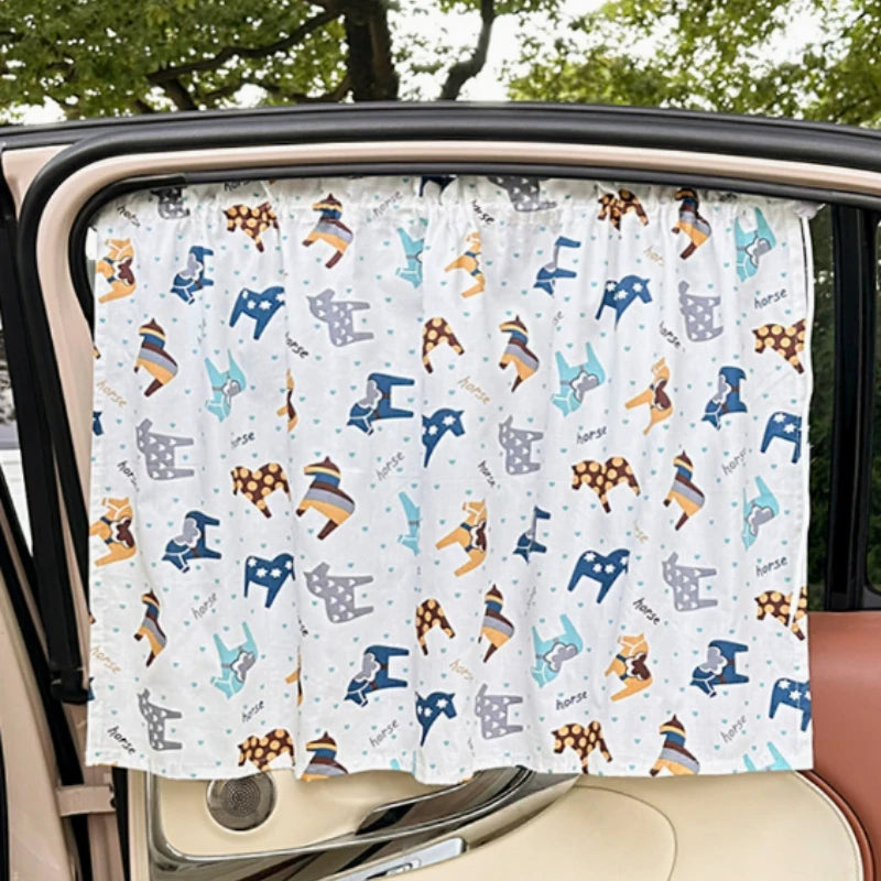 Side Window Sunshade, Cartoon with Suction Cup, General Motors Home Window Sunshade, Providing UV Protection for Children Oasis Select horse