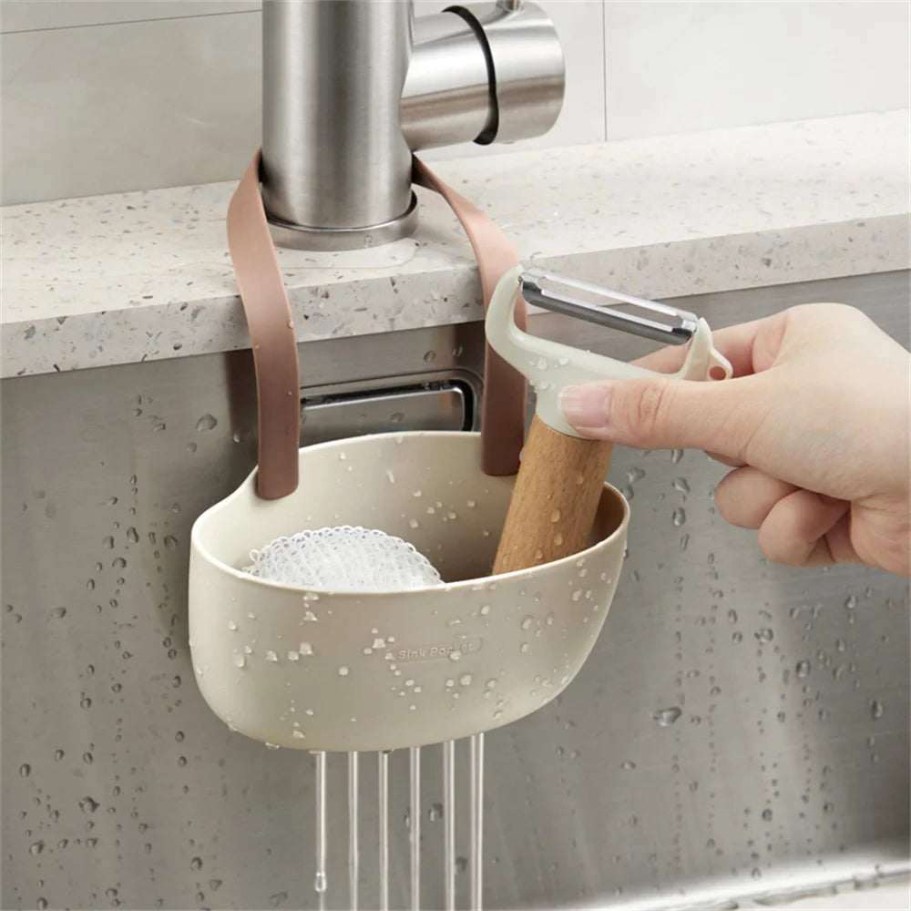 Kitchen Silicone Sink Sponges Soap Holder Bathroom Dish Drain Water Basket Storage Drying Rack Accessories Organizer Oasis Select