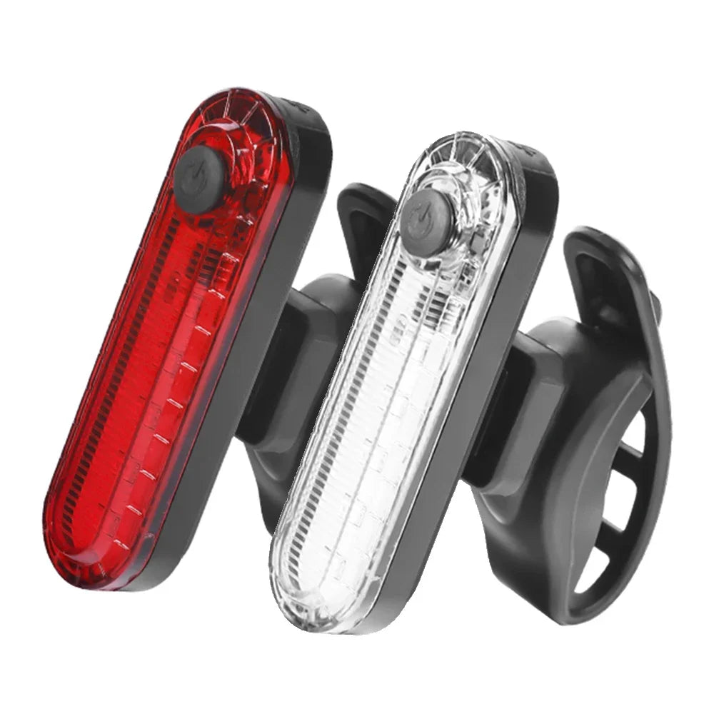 Bike Taillight USB Rechargeable LED Bicycle Lighting Waterproof Cycling Flashing Safety Warning Lamp Bicycle Lantern Accessories Oasis Select Red and White