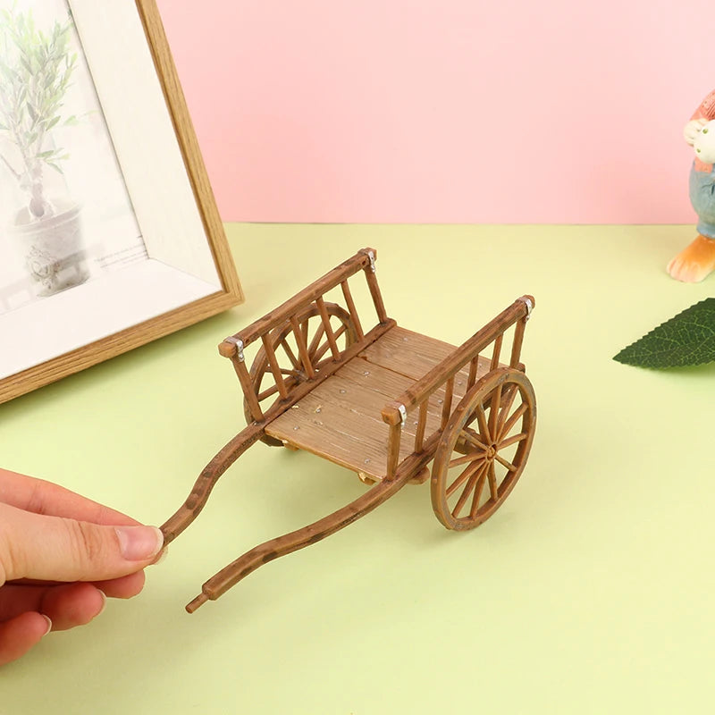 Dollhouse Miniature Simulation Assembled Cart Model DIY Accessories Garden Furniture Toys Oasis Select one size