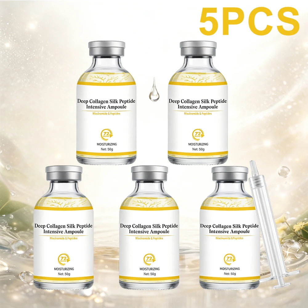 Deep Collagen Silk Peptide Intensive Ampoule Face-Lift Serum with Peptides & Deep Collagen Plumping, Smooth, Korean Skincare Oasis Select