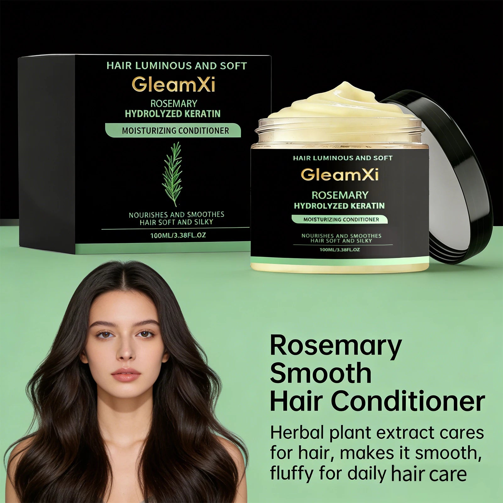 Rosemary Hair Conditioner Smooth Hair Improve Dryness Repair Damaged Frizzy Hair Reduce Hair Splitting Strengthen Hair Care Oasis Select