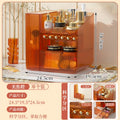 Large Cosmetic Storage Box Light Luxury Desktop Capacity Dustproof Storage Rack Household Vanity Lipstick Cosmetics Storage Box Oasis Select Small orange