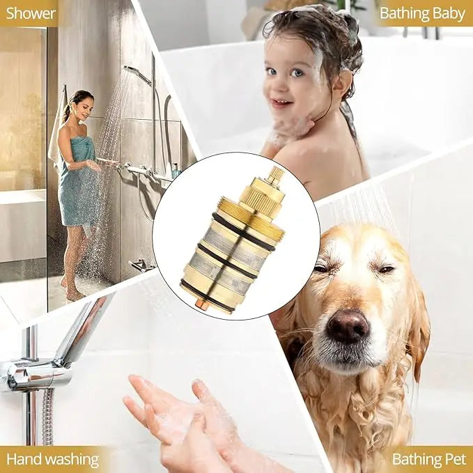Brass Shower Thermostatic Cartridge Replacement Kit - Bathroom Water Temperature Control Mixer Valve Bar Faucet Repair Oasis Select
