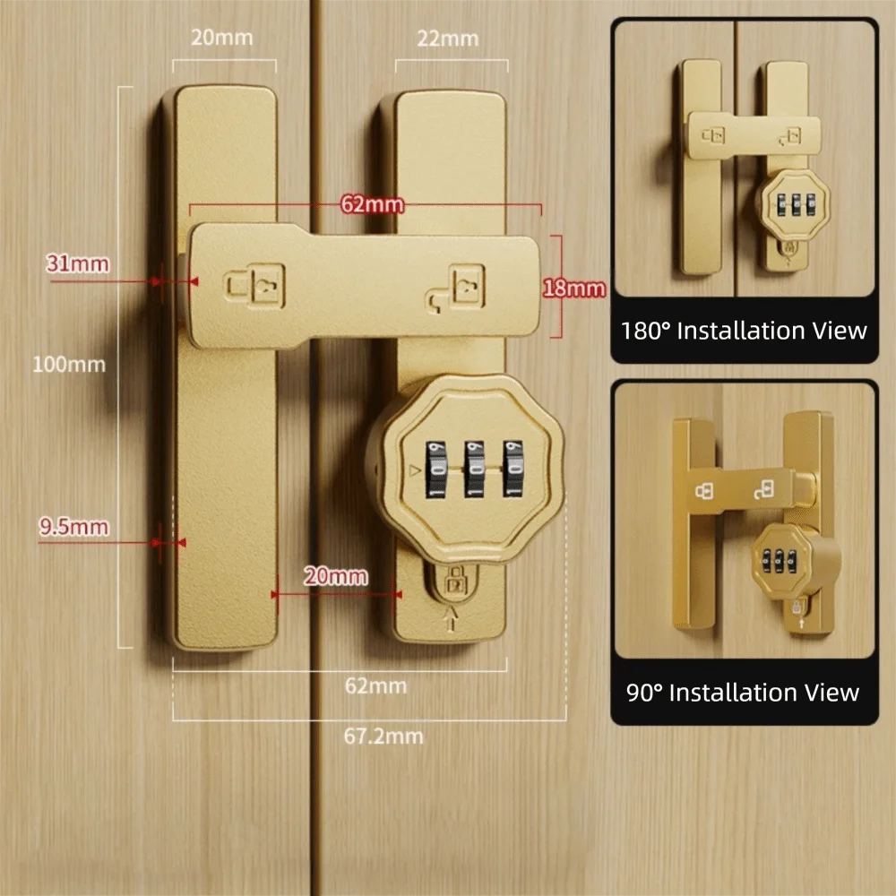 Zinc Alloy Keyless Combination Lock for Sliding & Barn Doors