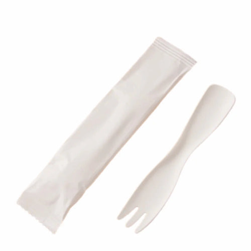 100Pcs Individual Packing Disposable Spoon Fork Eco-Friendly Degradable Mini Paper Fork Spoon Thickened Durable Oasis Select 100Pcs Fork B
