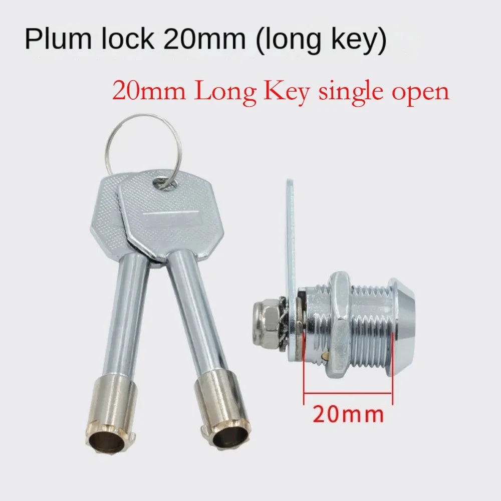 Safe Deposit Box Locks with 2 Keys Power Distribution Box File Metal Cabinet Mechanical Tongue Lock Mailbox Plum Blossom Key Oasis Select 20mm Long Key single