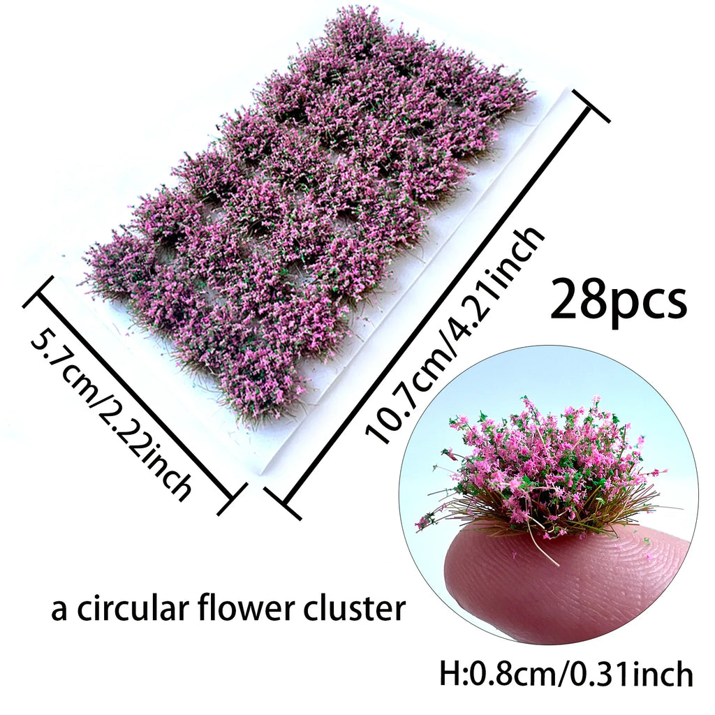 Grass Tufts Static Scenery Model Sand Table Building Layout Flower Cluster Landscape Wargame Miniature Garden Decor Oasis Select A