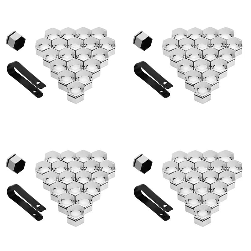 20/40/60/80pcs Car Wheel Nut Cap 17/19/21mm Protective Cap Rust Proof Wheel Hub Screw Cover Tire Nut Bolt External Decoration Oasis Select 80pcs-Silver 17mm
