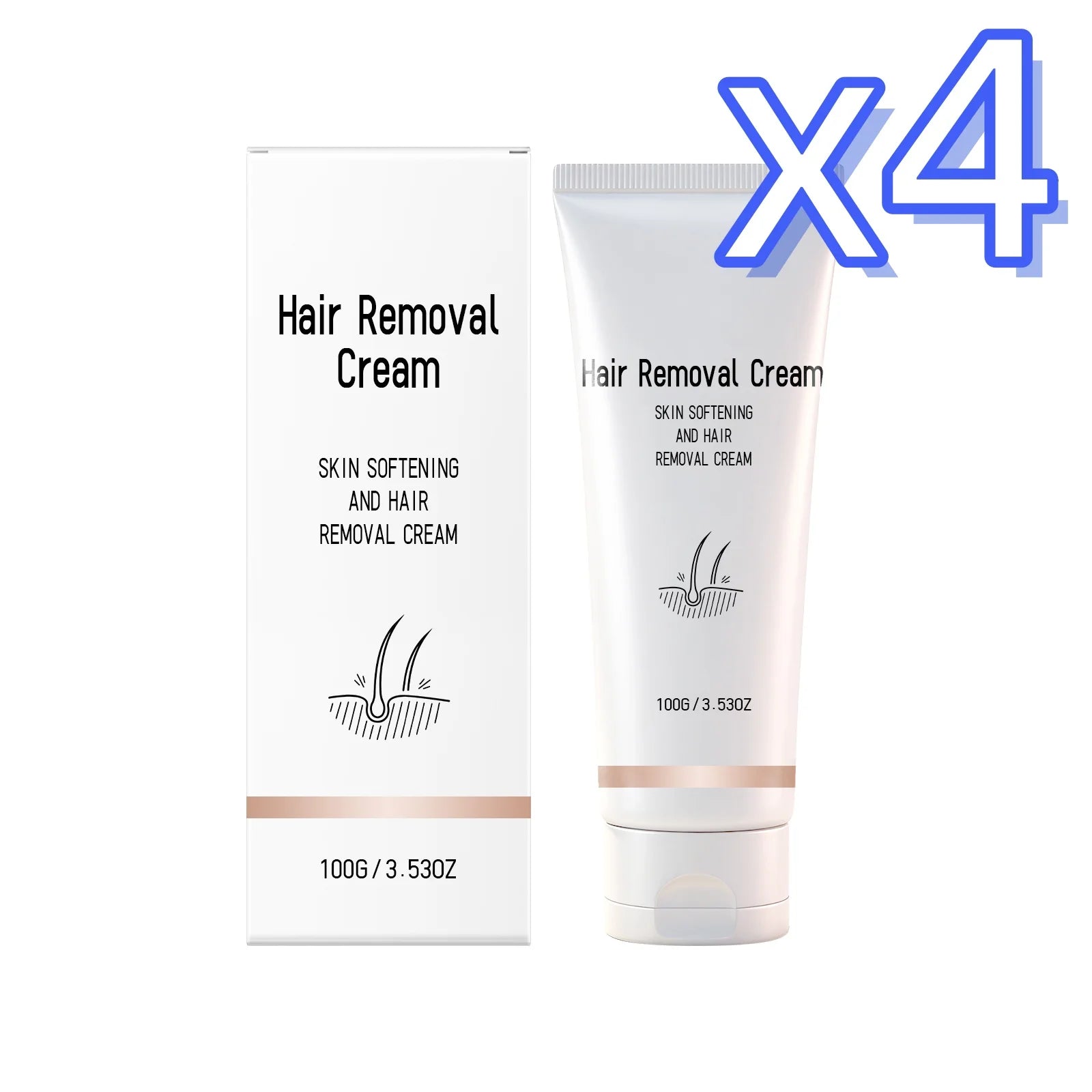 Instant Hair Removal Cream Gentle Painless Remove Hair Smooth Nourish Skin Easy Apply No Redness Personal Care Hair Remove Cream Oasis Select 100g Boxed x 4PCS