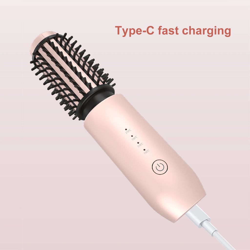 URGGU Cordless Hair Straightener & Curling Brush | USB Rechargeable