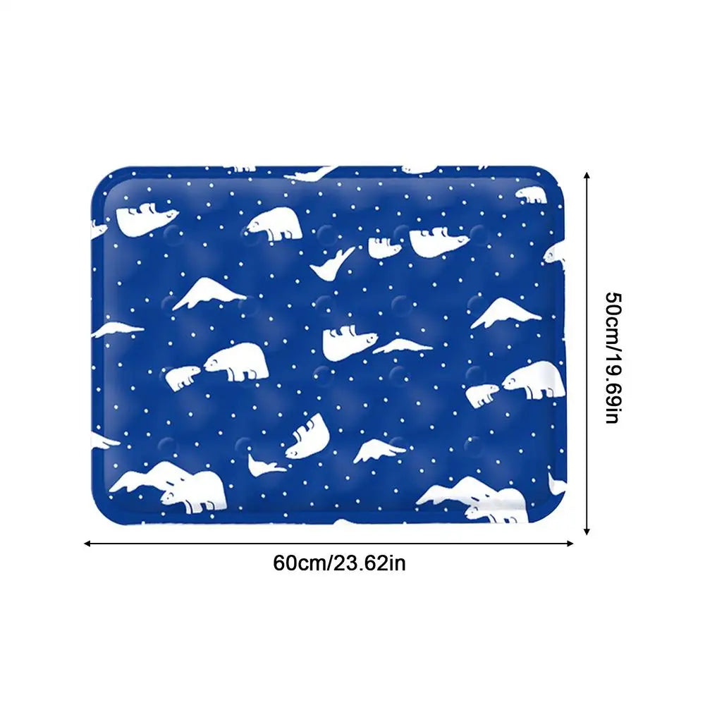 Summer Mat Pet Cooling Ice Blanket Mat Moisture Proof Dog Floor Sofa Cushion Skin Friendly Cat Sleep Breathable Pet Bed Covers Oasis Select Blue