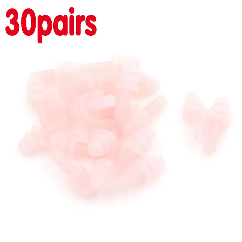 10-50pairs Ear Plugs Sound insulation Waterproof Silicone Ear Protection Earplugs Anti-noise Sleeping Plug For Noise Reduction Oasis Select 30pairs -Pink
