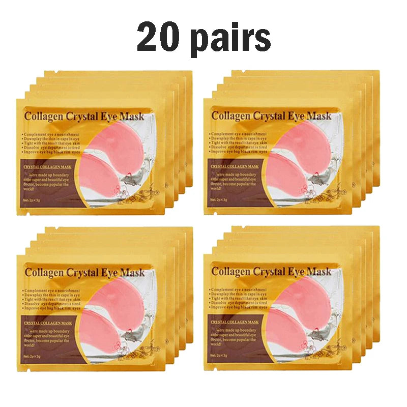 BIOAOUA Gold Collagen Eye Masks – Firm, Moisturize & De-Puff Eye Mask Patches Oasis Select Pink 20 pairs