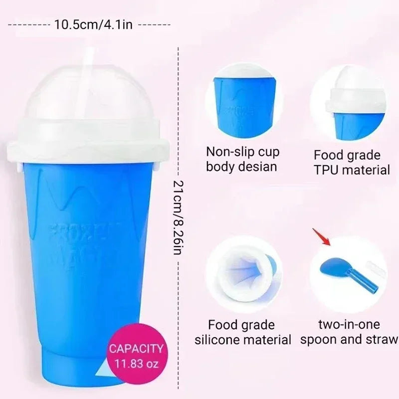 Large Capacity Quick-Frozen Slushy Maker Cup for Homemade Smoothies Juices Ice Cream - Summer Squeeze Kitchen Beker Tool Oasis Select