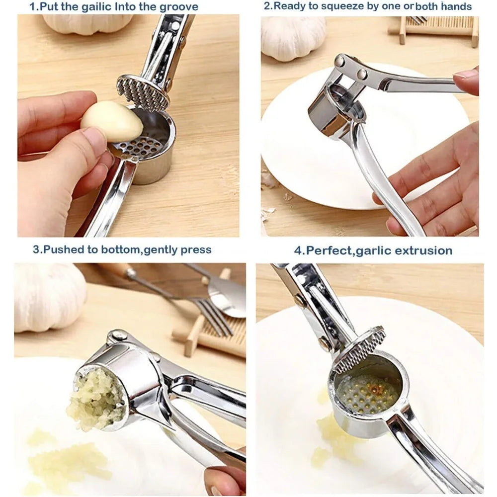 Garlic Press Crusher Mincer Kitchen Stainless Steel Garlic Smasher Squeezer Manual Press Grinding Tool Kitchen Accessories Oasis Select