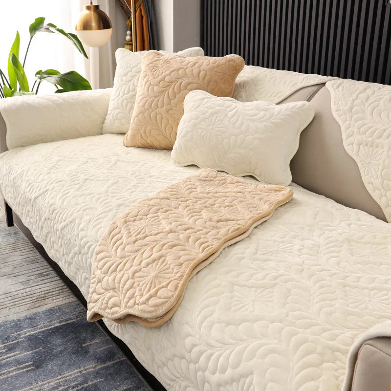 Nordic simple sofa cushion winter Dutch short plush cushion cushion cover non slip thickened sofa cover cover sofa Oasis Select