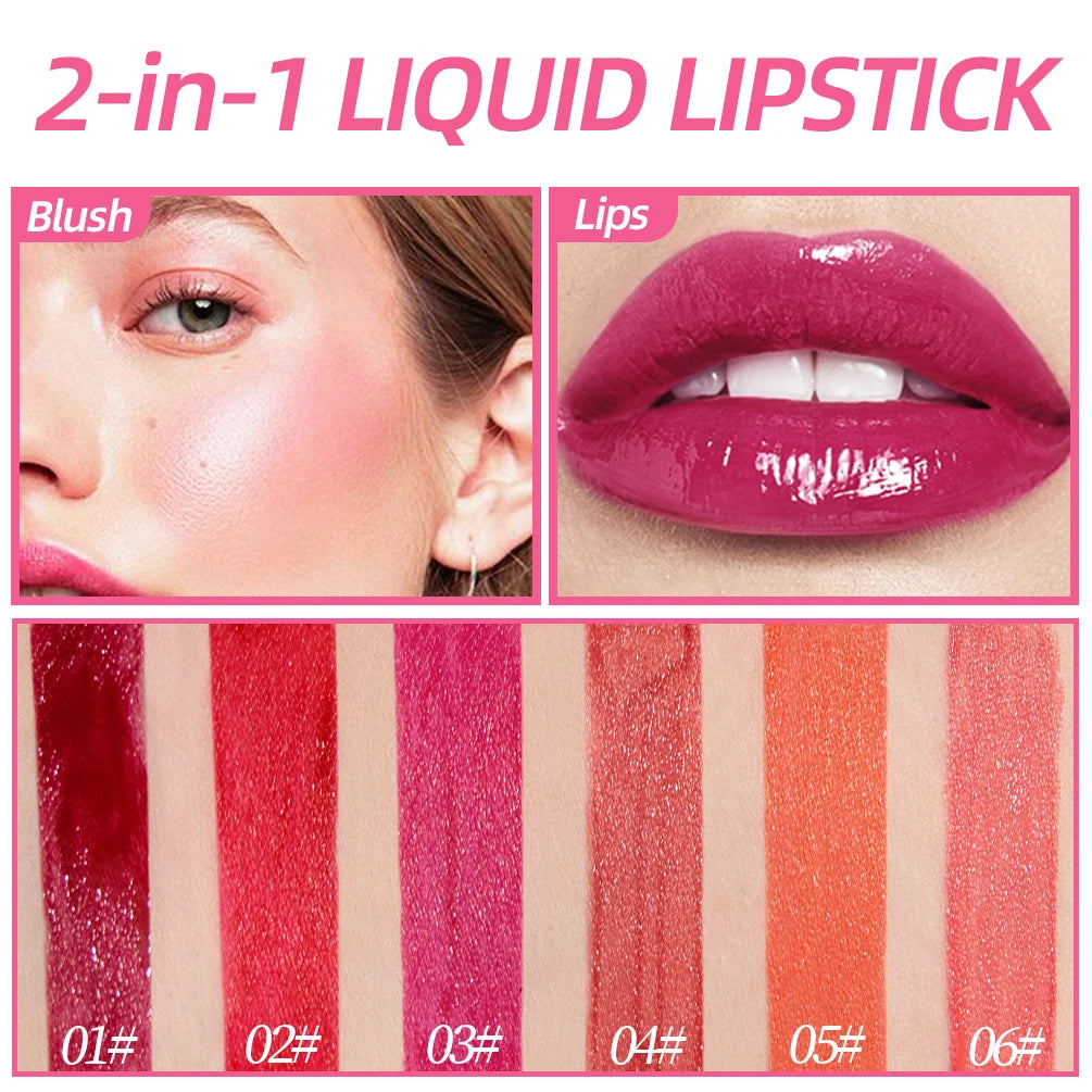 QIBEST Moisturizing Lip Glaze – Dual-Use Lips, Eyes & Cheeks