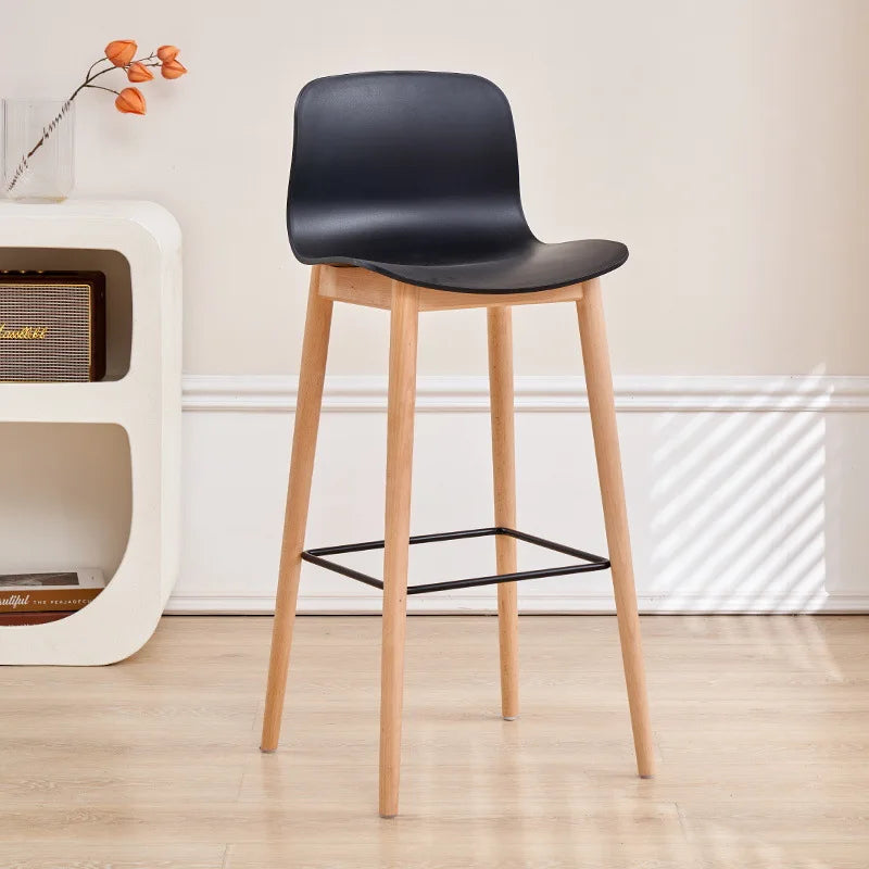 Nordic dining chair household simple small apartment ins creative backrest chair cafe milk tea shop casual solid wood chair Oasis Select Black 75 2 pieces