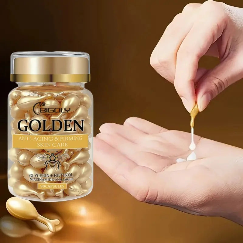 Golden Essence Capsules – Retinol, Collagen & Glycerin Serum Face Serum Capsules Oasis Select