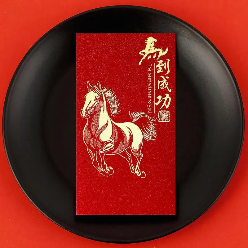 6pcs Pack 2026 Year Of The Horse Chinese New Year Lucky Money Envelopes, Cartoon Red Packet For Spring Festival Oasis Select B11