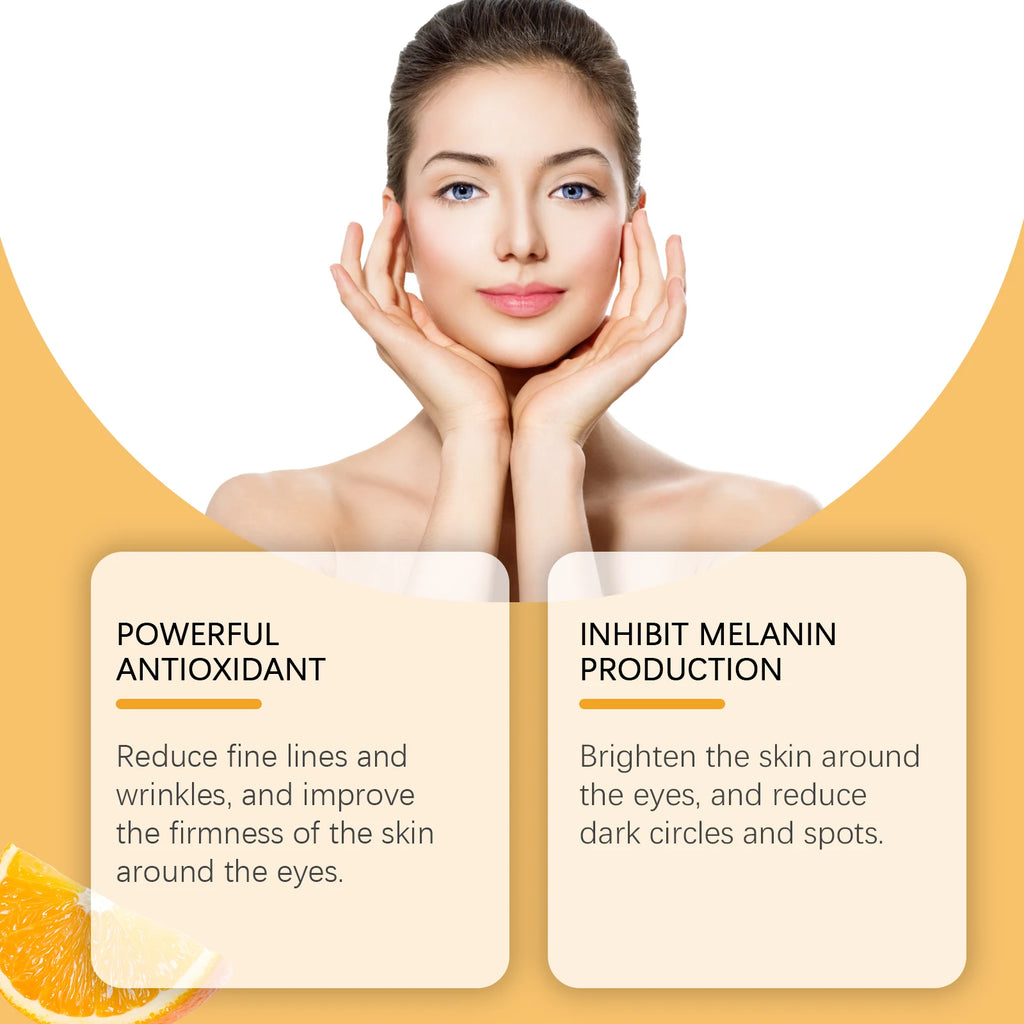 Vitamin C Anti Dark Circle Eye Cream Eye Bags Wrinkl-e Removal Under Eyes Lightening Firming Fine Lines Moisturize Eye Cream Oasis Select