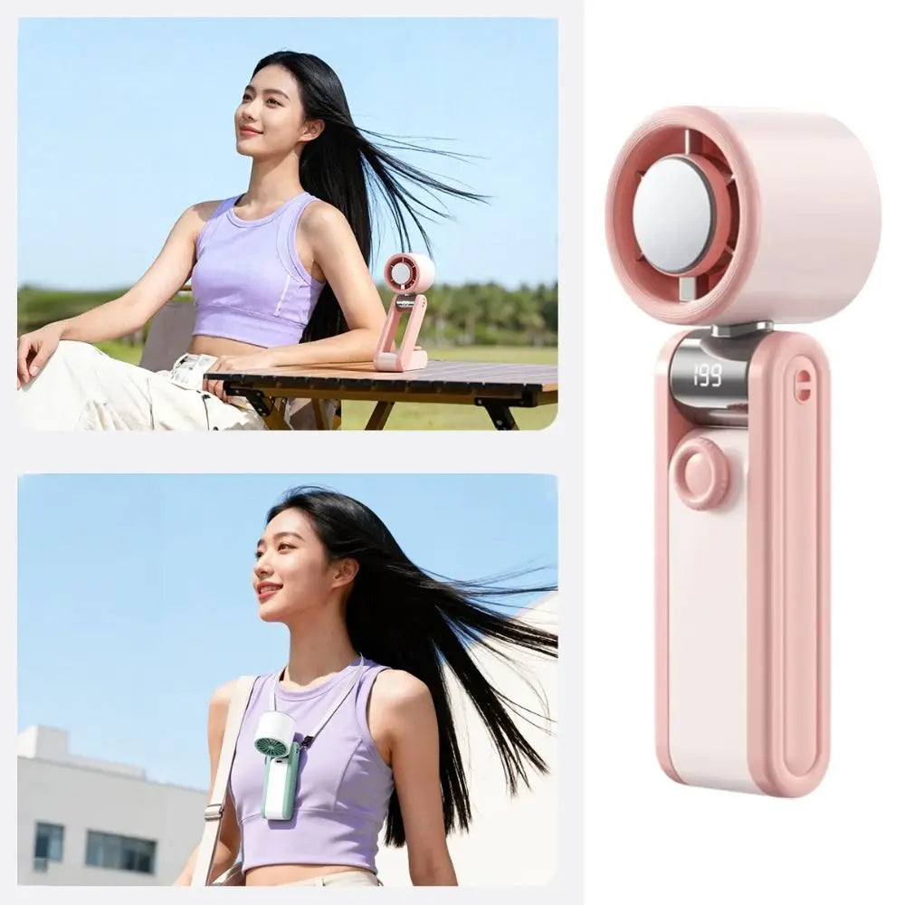Foldable Design Portable Handheld Fan Portable Quiet Mini Pocket Fan Multi-Speed Silent Operation Desktop Fan Outdoor Use Oasis Select