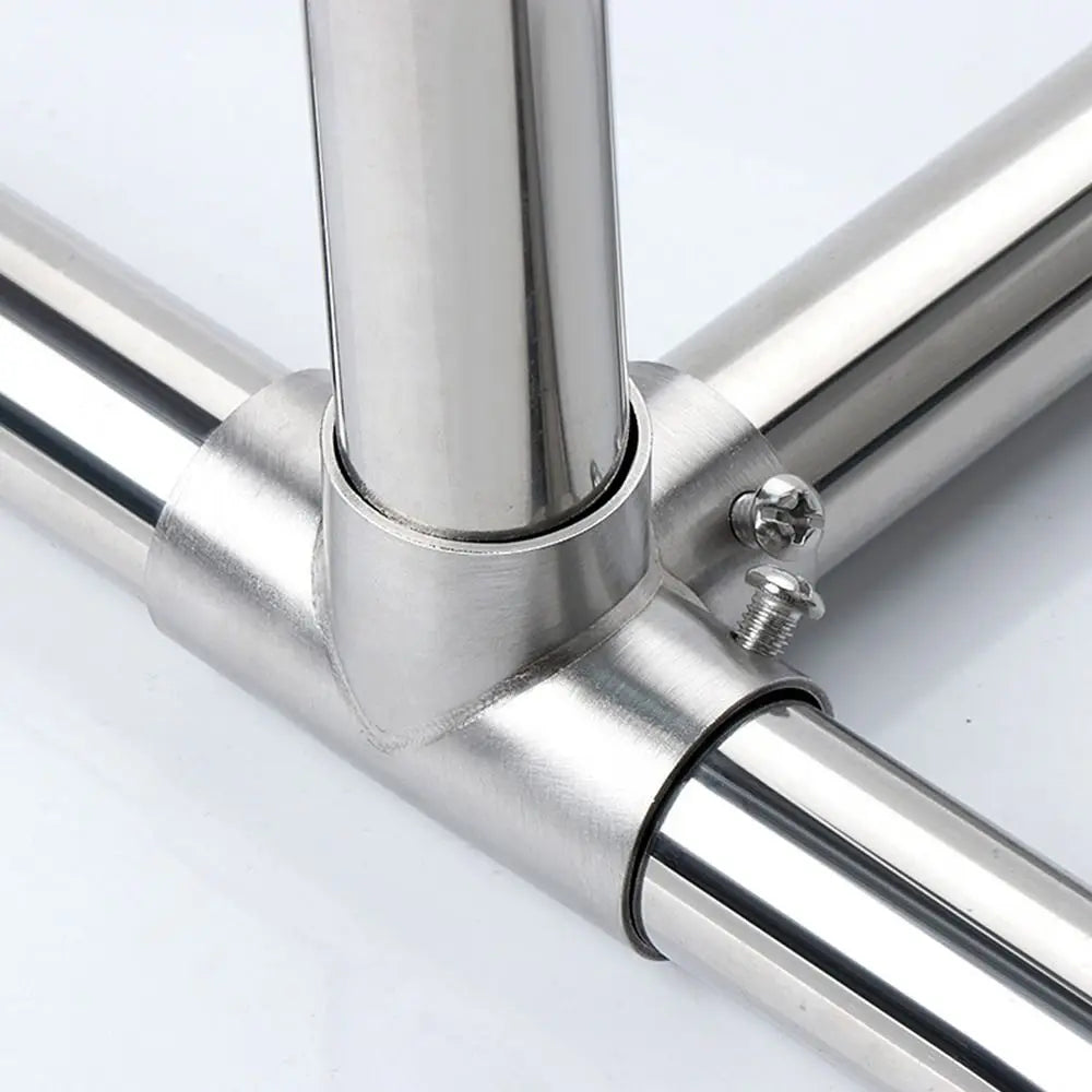 1Pcs New Tee Straight Elbow Pipe Connector 2/3/4/5/6 Way Stainless Steel Pipe Fittings 25mm Tube Joint Furniture Hardware Oasis Select