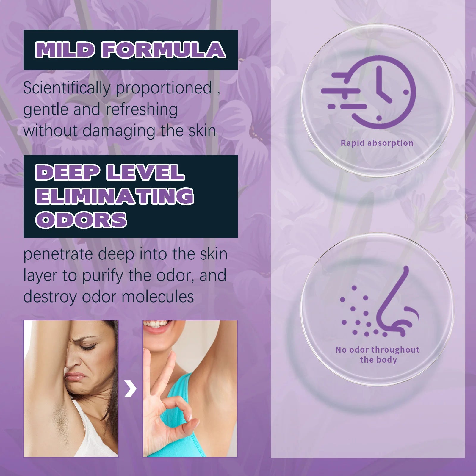 Whole Body Deodorant Stick 72 Hour Odor Control Long-Lasting Fragrance Armpit Odor Remove Sweat Refreshing Antiperspirant Stick Oasis Select