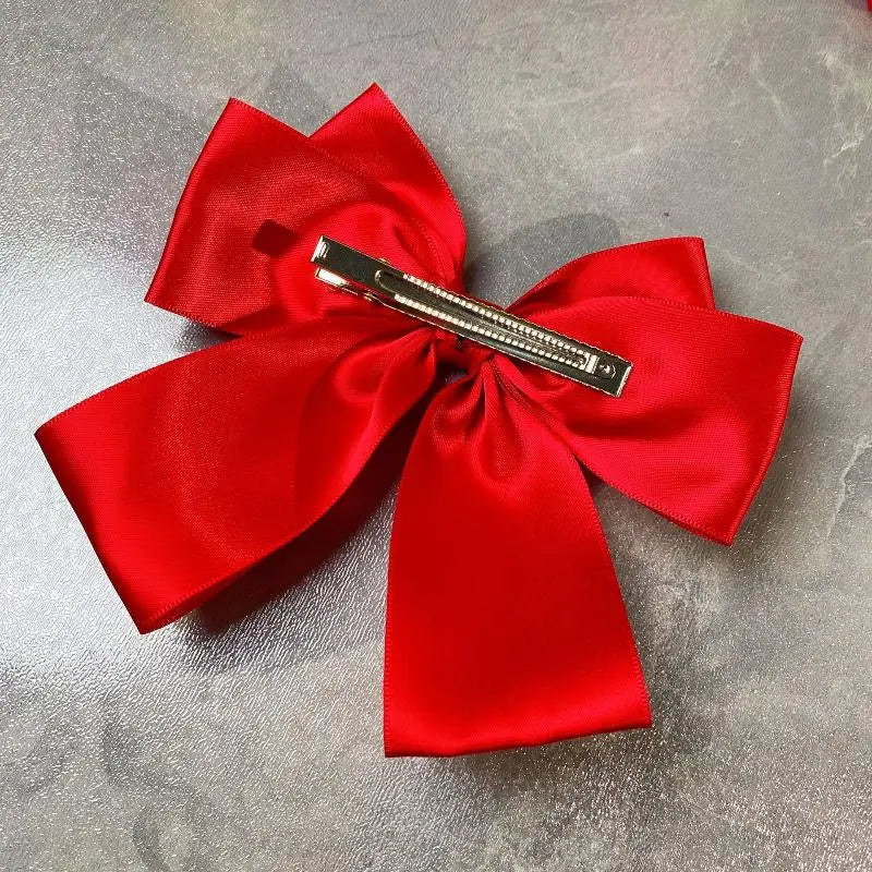 Solid Color Bow Ribbon Hair Clip New Women Bowknot Barrettes Women Ponytail Clip Headband Girls Hair Accessories Gift Oasis Select