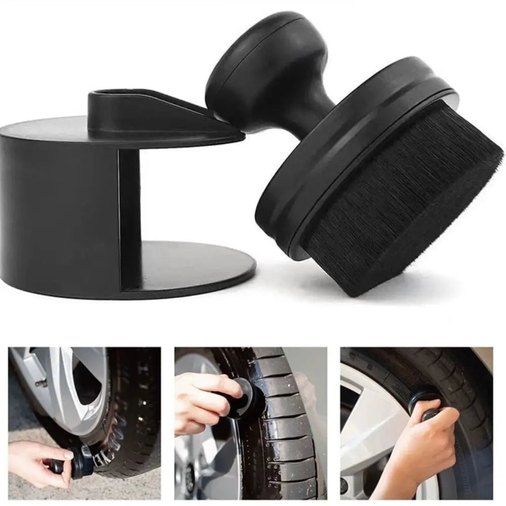 Portable High-Density Car Tire Polishing Brush with Stand Soft Car Tire Brush Tire Shine Brush for Tire Polish Wax Care Oasis Select