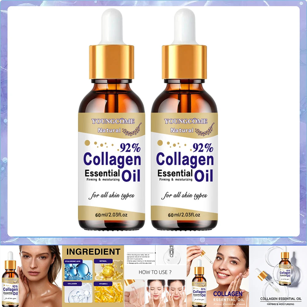 Collagen Peptide - Anti Aging Collagen Serum for Face, Skin Brightening, Reduces Fine Lines & Wrinkles, Heals and Repairs Skin Oasis Select 60ml-2pcs
