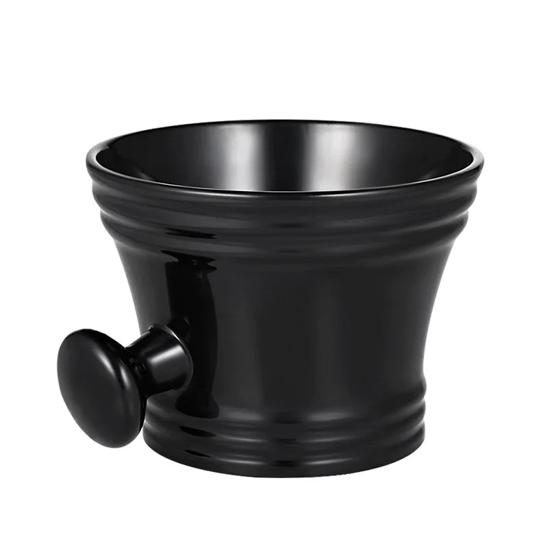Plastic Shaving Brush Bowl Set Beard Care Soap Foam Mug Bowl With Handle Facial Bristle Hair Salon Barber Soap Foam Shave Men Oasis Select Black Bowl