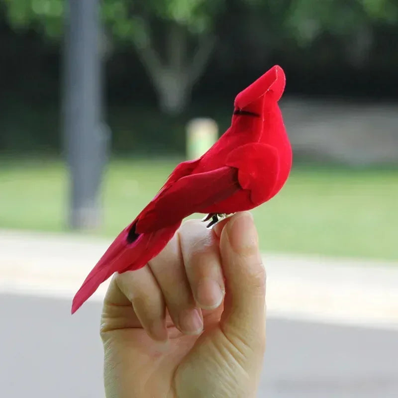 2PCS Handmade Simulation Parrot Creative Feather Lawn Figurine Ornament Animal Bird Garden Bird Prop Decoration Miniature Oasis Select