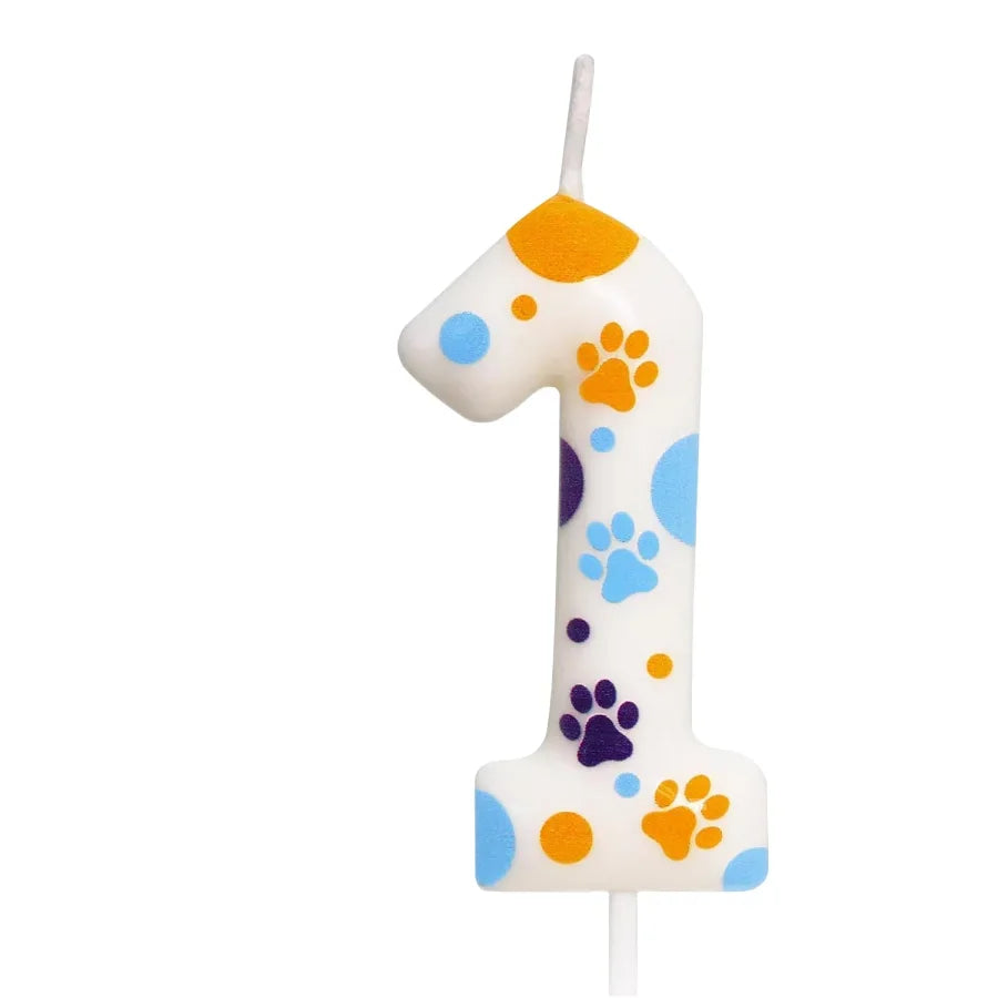 Birthday Candles Blue Dog Paw Themed Print Birthday Party Supplies Paw Cake Topper Decorations Birthday Oasis Select 1