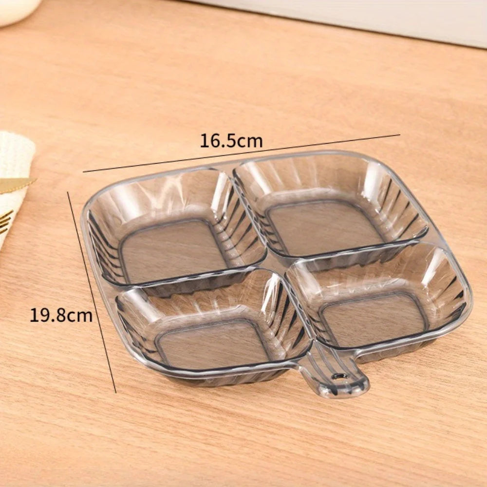 4 Grids Food Fruit Storage Box Portable Compartment Refrigerator Freezer Organizers Sub-Packed Meat Onion Ginger Clear Crisper Oasis Select