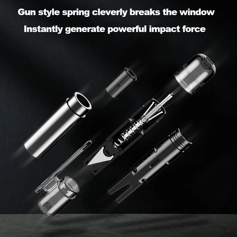 2-in-1 Car Window Breaker & Seatbelt Cutter Emergency Tool