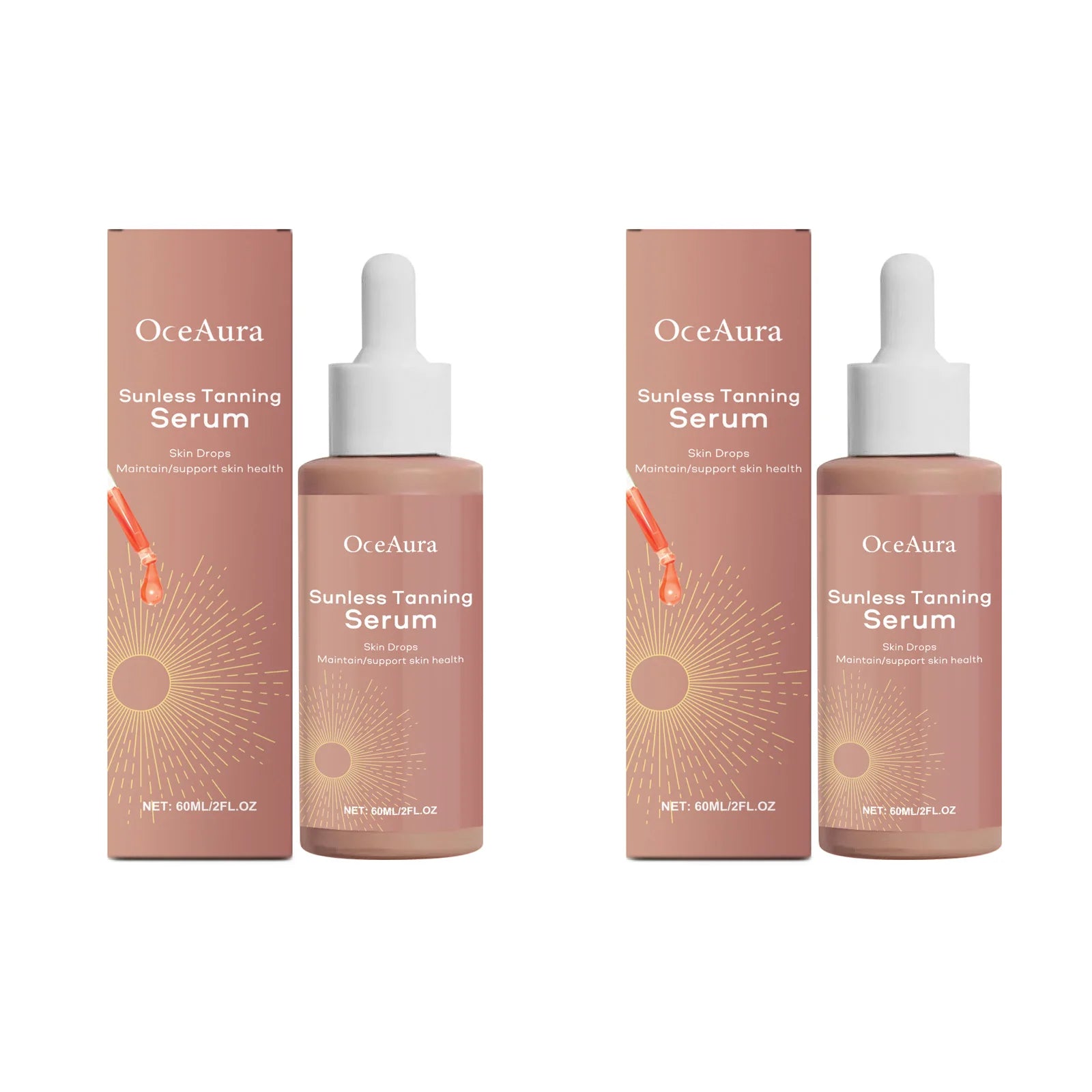 Herbal Sunless Tanning Essence Promote Melanin Production Natural Bronzer Moisturizer Against Sunburn Self Tanner Drops Liquid Oasis Select 2 x 60ml Boxed