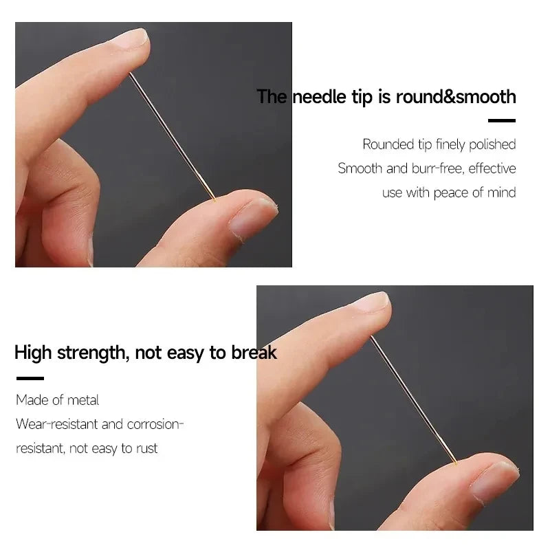 12/24/36pcs Self-Threading Sewing Needles Stainless Steel Quick Blind Threading Needle Stitching Pins DIY Punch Needle Threader Oasis Select