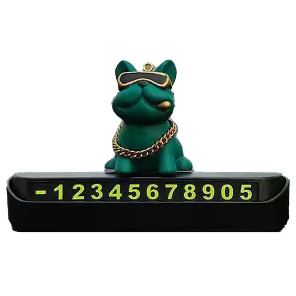 Bulldog Temporary Parking Card – Cute Dashboard Car Decor