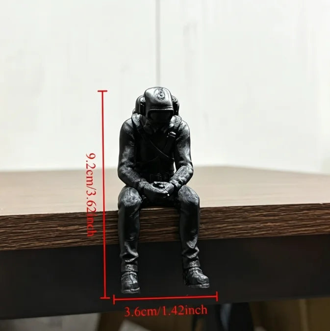 Nautical Deep Sea Diver Figurine Seated Scuba 3D Printed Diver Home Desk Statue Handicraft Ornament Ocean Theme Home Decor Gifts Oasis Select Diver Black