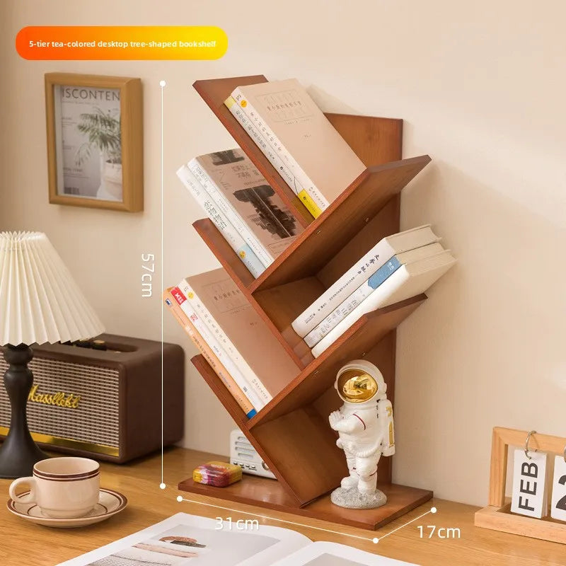 bookshelf Floor-to-ceiling shelf Living room integrated against the wall Corner small bookshelf Narrow children's bookcase Oasis Select Brown 5 layers 1